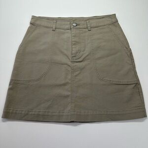 Patagonia Tan Green Mini A-Line Cargo Skirt
